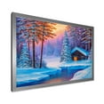thumbnail image 2 of Designart 'Old Cabin In Winter Forest In Evening Glow I' Traditional Framed Art Print, 2 of 4