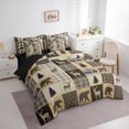 thumbnail image 3 of Homewish Boys Girls Animal Deer Bear Twin Bedding Sets 7-Piece,Geometric Plaid Grid Bedding Comforter Set Microfiber,Woodland Wildlife Breathable Sheet Sets,Breathable Home Decor,Reversible, 3 of 8