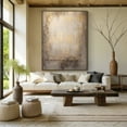 thumbnail image 3 of Handmade Gold Brown Color Oil Painting Wabi-Sabi Wall Art Abstract Textured Earth Tone Artwork Large Wall Decor For Living Room Unframed, 3 of 9