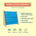 thumbnail image 3 of Wildkin Vegan Leather Original Sling Bookshelf - Natural Wood w/ Blue, 3 of 5