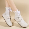 thumbnail image 3 of EKVAHL Women's Orthopedic Mary Jane Walking Flats, Soft Faux Suede Ballet Loafers, Arch Support Bow Strap Lightweight Daily Casual Dress Shoes Beige, 3 of 5