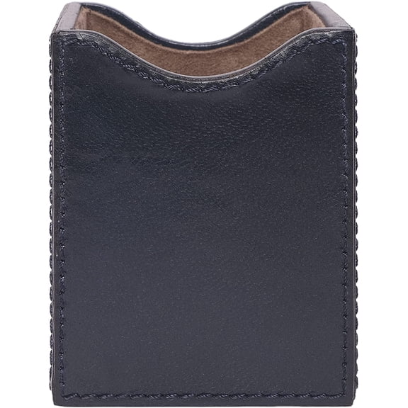 Office Home Pen Pencil Holder Square Leather Supply Organizer Caddy Personalized Gifts (Navy Blue)
