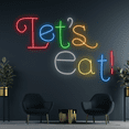 thumbnail image 4 of Glowneon Colorful Let's Eat Neon Sign, Restaurant Fastfood Decor, 4 of 4
