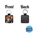 thumbnail image 4 of Alaskan Malamute Dog Contemporary Art Faux Leather Square Keychain, 4 of 7