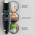 thumbnail image 3 of Rae Dunn Milk Frother, Handheld Electric Drink Mixer, Hand Blender, Milk Foamer, Black, 3 of 6