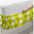 thumbnail image 2 of Lemon Bed Skirt, Hand Drawn Big Sour and Organic Silhouettes and Leaves, Elastic Bedskirt Dust Ruffle Wrap Around for Bedding Decor, 4 Sizes, Yellow Khaki, by Ambesonne, 2 of 2
