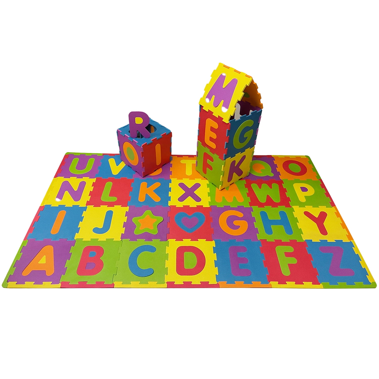 Play Day ABC Foam Playmat Learning Toy Set 28 Interlocking Pieces Multi Color Preschool and Toddler Toys