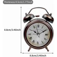 thumbnail image 2 of HD Glass Lens Metal Alarm Clock with Night Light European Retro Alarm Clock Silent Quartz Movement HD Glass Desk Clock 8.8 x 12.5 x 4.5cm, 2 of 5