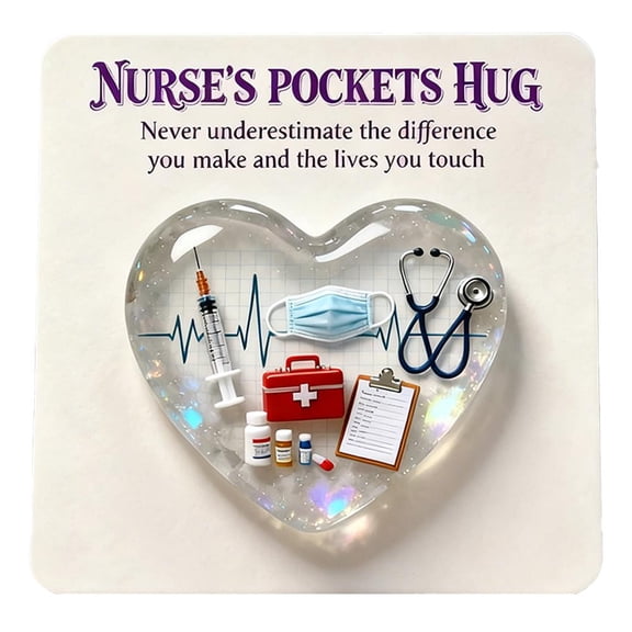 Pocket Hug Card for Nurses and Doctors, Encouragement Token for Healthcare Heroes with Thank You Card, Nurse Appreciation Gifts Mini Nurses Hospital Doctor Tools Heart Pocket Hug Token
