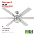thumbnail image 3 of Honeywell Kaliza Ceiling Fan, Quiet Motor and Remote Control, 56", Matte Nickel, 3 of 18