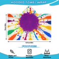 thumbnail image 2 of Colorful Paint Splash Burst Hooded Bath Towel，50"x30" for Ages 3 To 12 Kids, Quick Dry Lightweight Soft Microfiber Hood Beach Towel Cover Up for Kids, 2 of 7