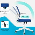 thumbnail image 4 of BestOffice Home Office Chair, Lumbar Support Breathable Ergonomic, Flip Up Armrests for Conference Room, Blue, 4 of 7