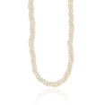 thumbnail image 2 of 14K Solid Yellow Gold 6mm White Near Round Freshwater Cultured Pearl 3 Strand Necklace Chain, 2 of 4