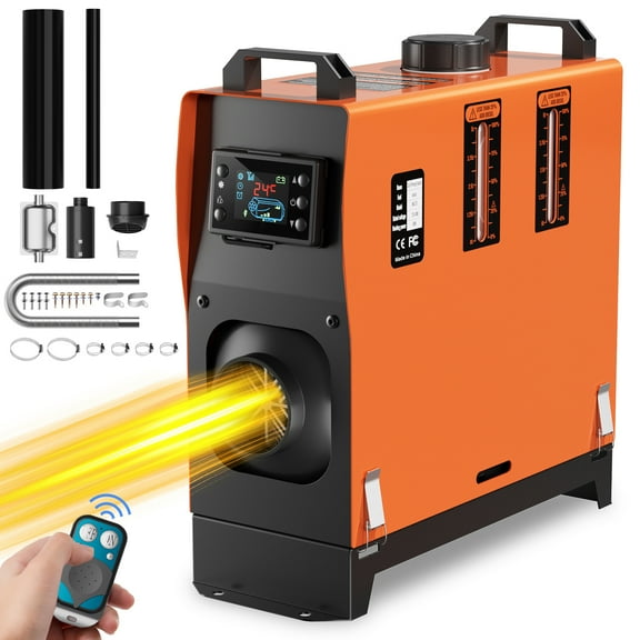 Joreek Portable Diesel Air Heater, 5 kW DC12V, Fast Heating All in One Diesel Parking Heater with Remote Control and Digital Display, Low Noise, for RV, Truck, Camper, Van, Boat and Trailer