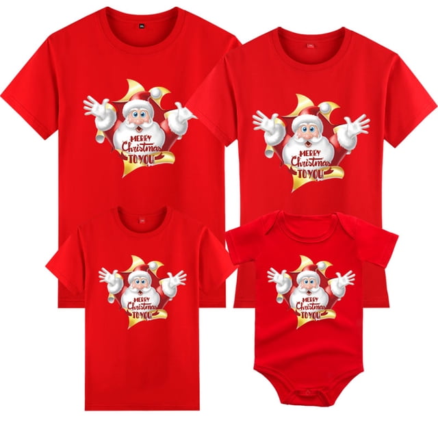 Conjuntos de ropa a juego para la familia de Navidad, madre, padre, hija, hijo, bebé, ropa de manga corta para niños, ropa, camiseta