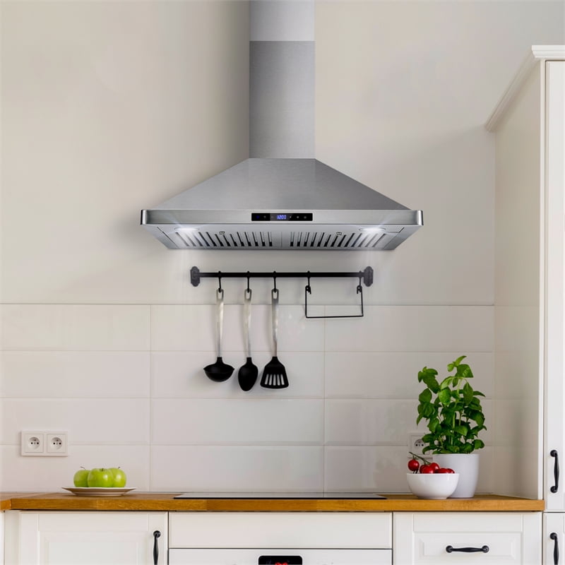 Cosmo 63175S 30 Inch Wall Mount Range Hood w/ Digital Controls, Stainless Steel