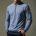 thumbnail image 7 of Jessboyy Sun Shirts for Men Long Sleeve UV Protection Clothing Moisture Wicking Quarter Zip Pullover Summer Athletic Rash Guards Sunscreen Tops Blue,XXL, 7 of 7