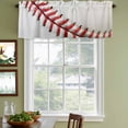 thumbnail image 3 of Baseball Curtain Valances for Windows, Kitchen Valance Window Treatments Panel 2 Pack, Red White Texture Sports Ball Minimalist Rod Pocket Short Curtains for Bathroom Bedroom 42 x 12 Inch, 3 of 8