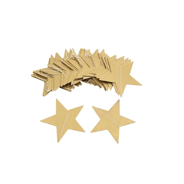Matsuzay Estrellas colgantes Delicado pequeño adorno de carteles Decoración de fiesta Adornos de estrellas portátiles Suministros festivos Kits de decoración para fiestas oro beis