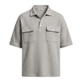thumbnail image 4 of Afdoent Mens Polo Shirts Casual Half Sleeve Shirt Solid Color With Knit Front Pockets For Work Office Daily Wear Comfortable, 4 of 4