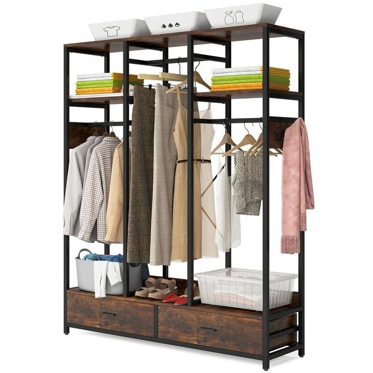 Buy Tribesigns Free-standing Closet Organizer, Heavy Duty Clothes Closet,  Portable Garment Rack with 6 Shelves by Tribesigns Furniture on Dot & Bo