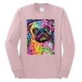 thumbnail image 3 of Funny Neon Pug | Dean Russo Art Animal Lover Mens Long Sleeve Shirt, Light Pink, 3X-Large, 3 of 6