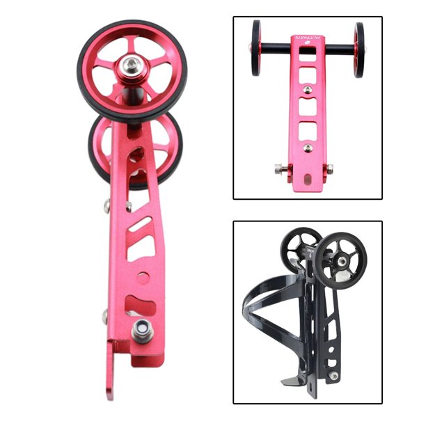 Easy Wheel para Birdy Fold Bike Roller Bracket Soporte para botella de agua rojo shamjiam bicicleta plegable rueda fácil