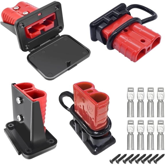 chasenew Plug 4PCS 50A Quick Connect Wire Connectors with Mount and Cap 12-6 AWG Battery Quick Disconnect 12V-36V Battery Quick Connect Waterproof SB50 for Car RV Trunk Boat Winch