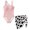 Cow Print Black White Pink, variant on SEANATIVE Girls One-Piece Swimsuits with Mesh Cover-up Skirt One-Piece Bathing Suits Back Cutout Stylish Stretch Swimwear for Kids Teenagers, Size 7-8, Floral Cross Pattern Pink
