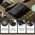 thumbnail image 5 of CaseMe Case for Google Pixel 11 Pro XL Wallet Case for Women Men, Fashion Durable PU Leather Magnetic Flip Lanyard Strap Wristlet 10-Card Holder Zipper Wallet Phone Case,Black, 5 of 8