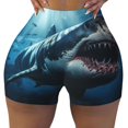 thumbnail image 2 of Balery 3D Realistic Shark Pantalones cortos de entrenamiento estampados para mujer, sin costuras, ajustados, para gimnasio, yoga, correr, deportes, ejercicio activo, fitness.-Small, 2 of 8