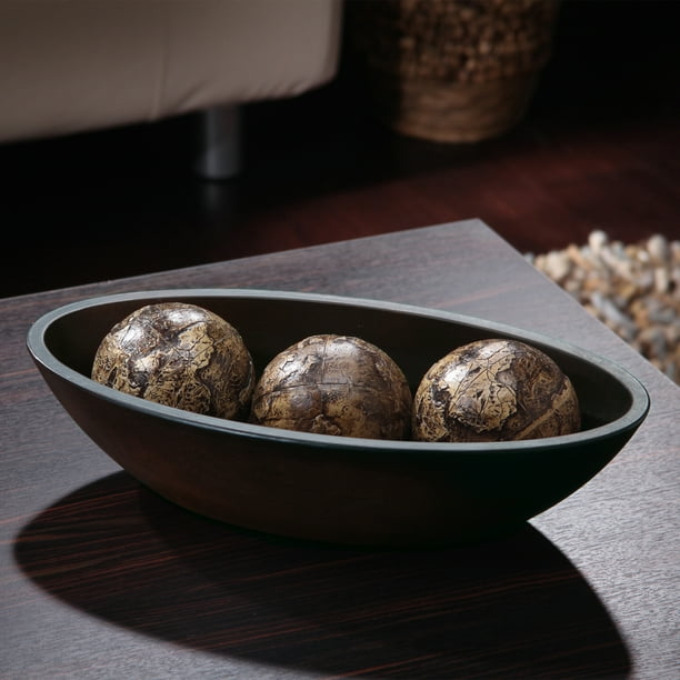 Hosley Decorative Elegant Expressions Brown Oval Wooden Bowl, 1 Each