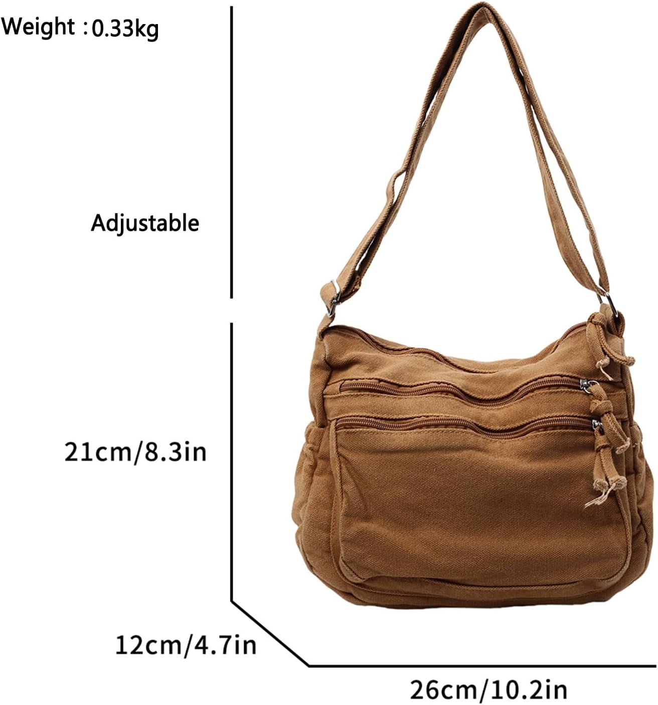 Canvas Crossbody Bags for Women Men Tote Shoulder Purses with Zipper Pockets Women's Messenger Handbags Purse