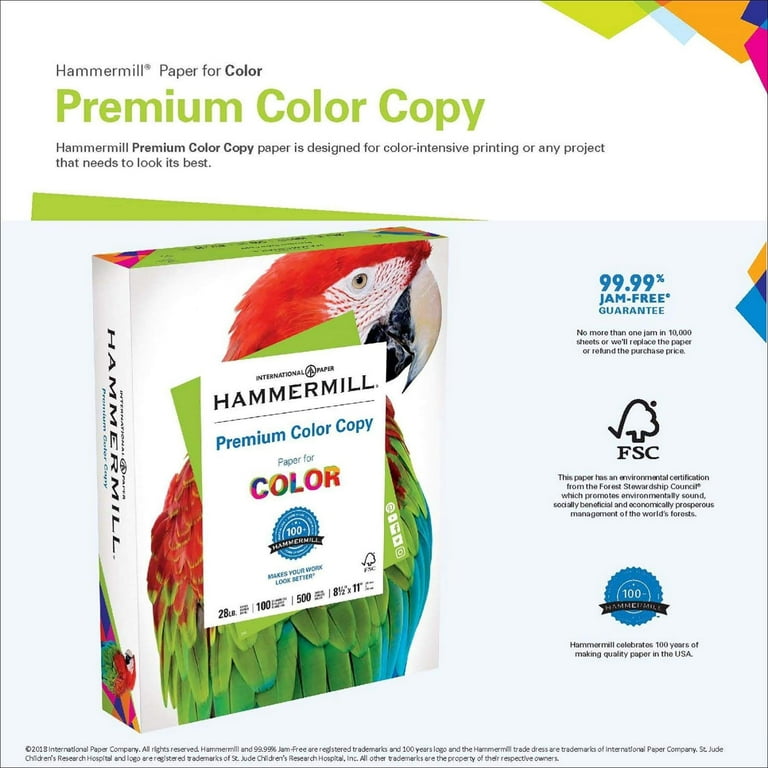 Hammermill Printer Paper, 28lb Color Copy Paper, 100 Bright, 8.5x14 - 1  Ream (50