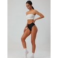 thumbnail image 4 of Women'S Large Size Cotton Half-Cover Hip High Waist Solid Color High Slit Briefs Black S, 4 of 9