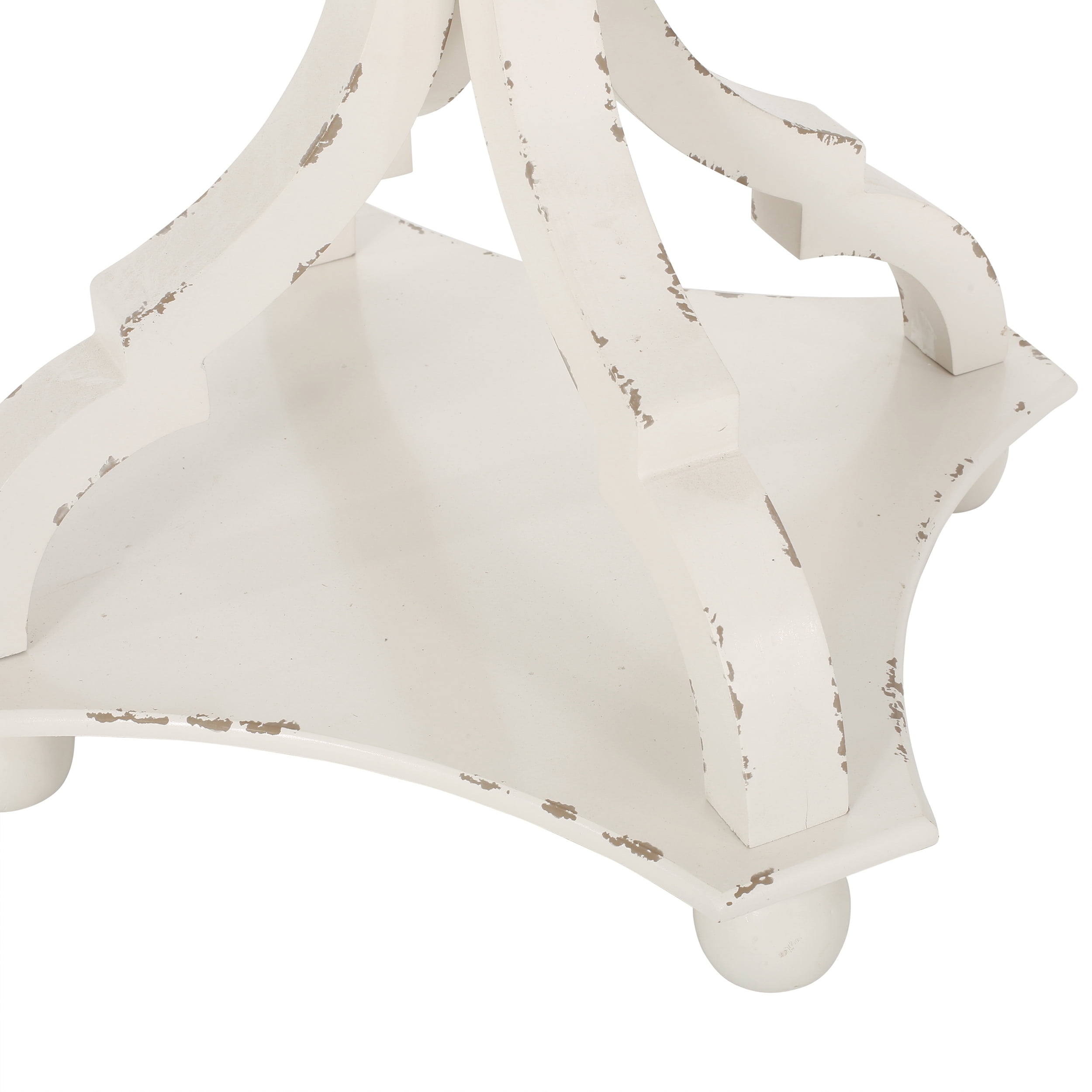 Noble House Noble House Leviathan MDF Accent Table, Distressed White, Natural