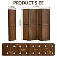thumbnail image 2 of Aletheiawu 4 Panel Display with 16 Hooks, Wood Room Divider Wall, No Installation, Dark Brown, 2 of 9
