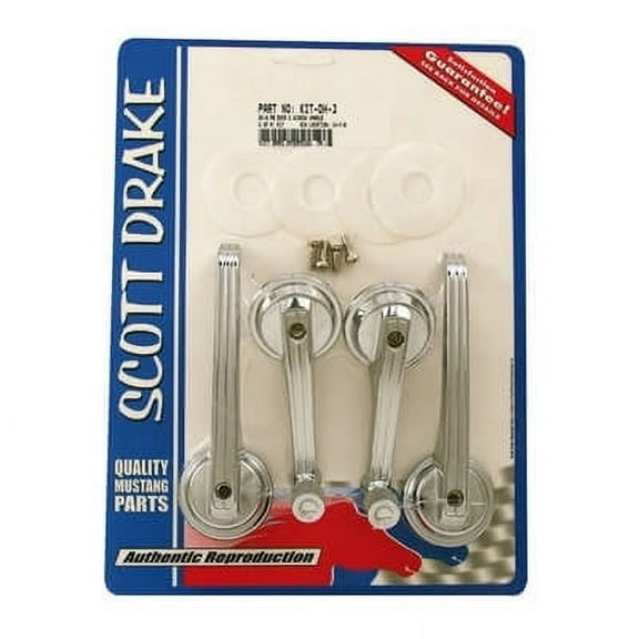 Scott Drake KIT-DH-3 1965-1967 Fastback Door Handle & Window Crank Kit