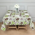 thumbnail image 3 of Green Football Monogram Pattern Square Tablecloth,Waterproof Square Table Cover,Wipeable Spillproof Washable Table Cover for Home Kitchen Party Decor 52"x52"(132x132cm), 3 of 6