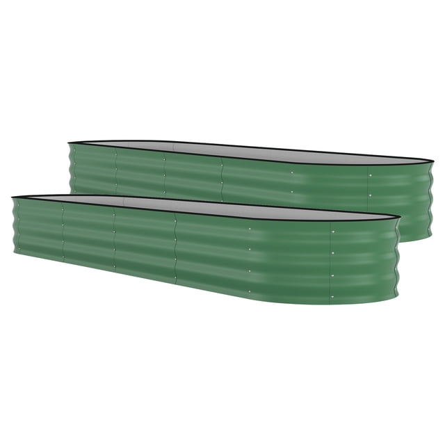 AKDSteel Galvanized Raised Garden Bed, Metal Planter Box For Vegetables, Flowers, And Herbs, Rust-Resistant Outdoor Garden Solution