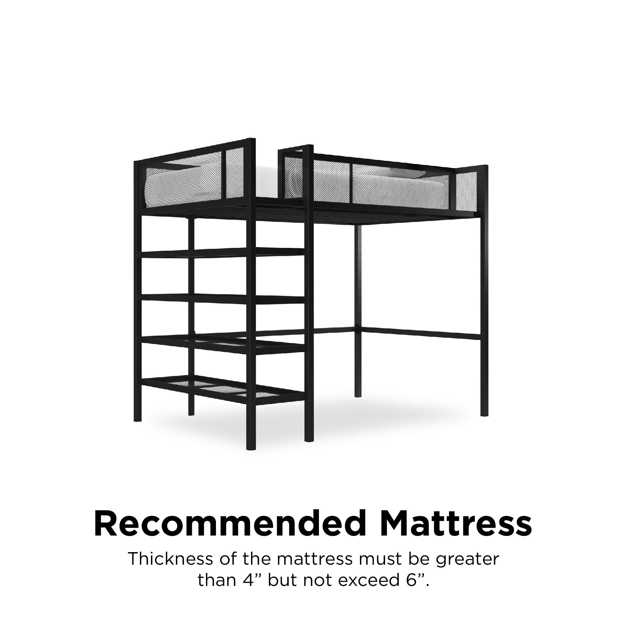 Mainstays metal storage loft bed with bookcase deals