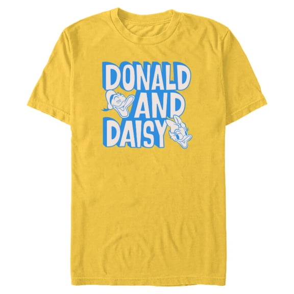 Disney 100 Donald and Daisy Happy Faces D100 - Short Sleeve Blended T-Shirt for Adults - Customized-Yellow