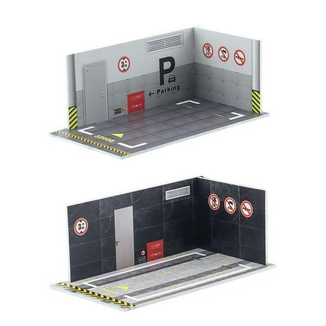 Estacionamiento de Coche Fundido a Presión 2 Piezas CUTICAT Garaje de Coche Escala 1:32