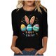 thumbnail image 1 of Camisetas Casuales de las Mujeres Impresas 3/4 Manga Cuello Redondo Blusa, Moda Ligera Superior para el Hogar Y el Uso Diario, Cómoda Imitación de la Tela Del Estante, 1 of 7