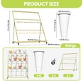 thumbnail image 3 of Flower Display Stand with 12 Round White Buckets, 3 Layers, 27 Pounds, Metal Frame, Movable Metal Plant Stand, Plant Stand with Wheels for Indoor, Office Decor, 3 of 8