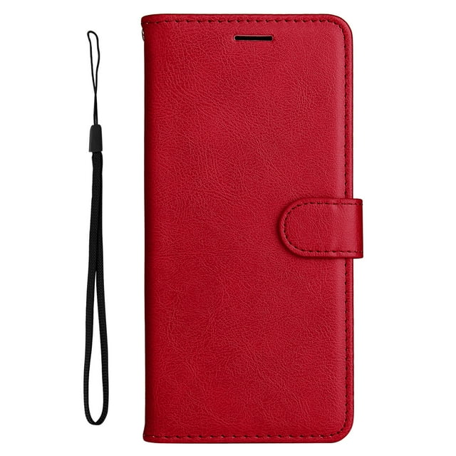 Compatible with Samsung Galaxy S20 FE 4G/5G Case Premium Leather Cover with Cash Card Slots Soft TPU Back Cover Magnetic Flip Leather Wallet Case - Red