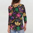 thumbnail image 7 of Mardi Gras Shirts for Women Carnival 3/4 Sleeve Gold T Shirts Crew Neck Sequins Holiday Graphic Tee Hot Pink 5XL, 7 of 7