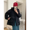 thumbnail image 3 of Abrigos de invierno para mujer Versión coreana de la chaqueta con capucha de plumón Chaqueta acolchada holgada y cálida gruesa de plumón de pato blanco para mujer, 3 of 5