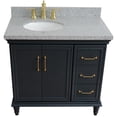 thumbnail image 3 of 37 in. Single Wooden Vanity  Dark Gray Gray Granite Oval Left Door.Left Sink, 3 of 16