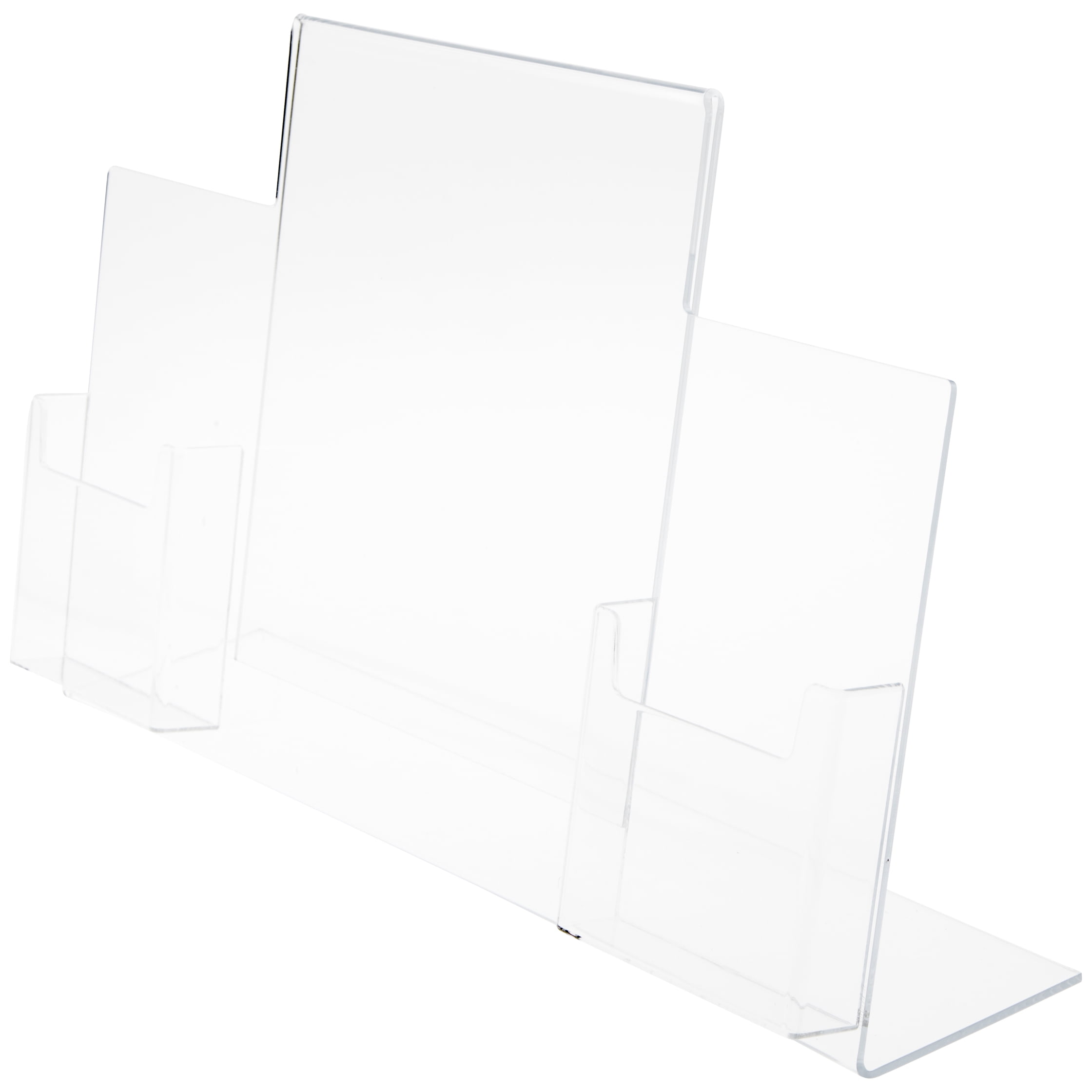 Plymor Clear Acrylic SlantedBack Countertop Sign Holder with TriFold